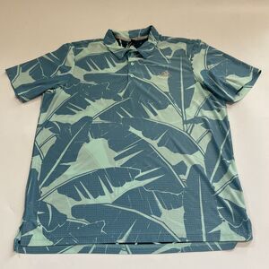 Adidas Palm Leaf Mesh Golf‎ Polo Shirt Mens XL Bright Preppy Lightweight